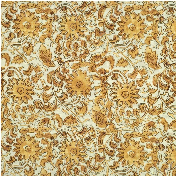 P-Hanad/Gold - Prints Fabric Suitable For Drapery
