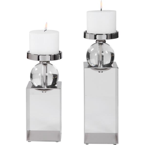 Lucian Nickel Candleholders