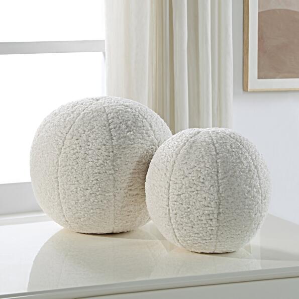 Uttermost Capra Ball Sheepskin Pillows