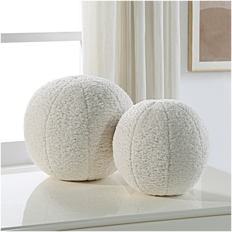 Uttermost Capra Ball Sheepskin Pillows