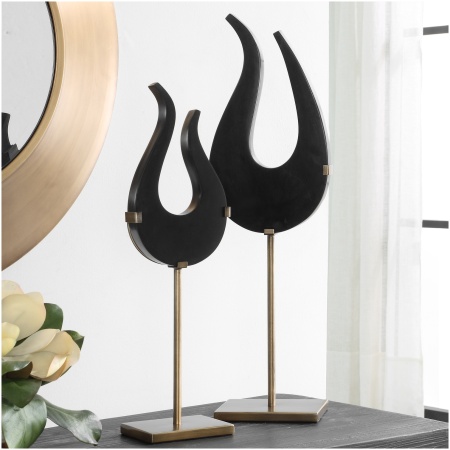 Uttermost Black Flame Sculptures