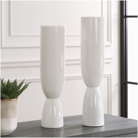 Uttermost Kimist White Vases