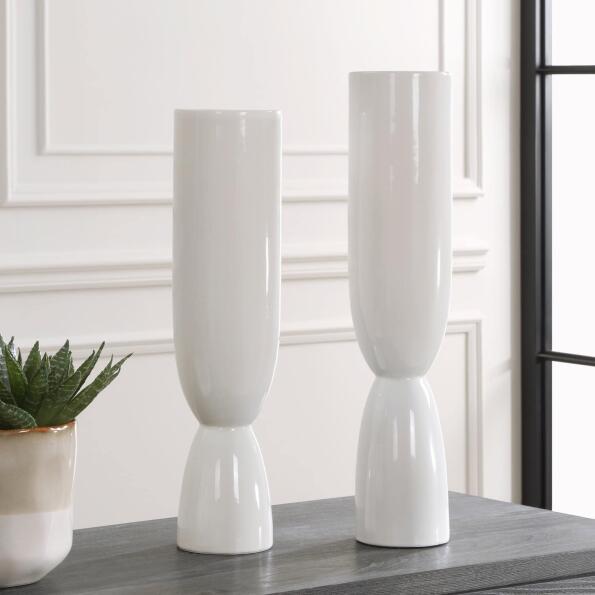 Uttermost Kimist White Vases