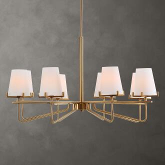 Uttermost Lassen 8 Light Brass Chandelier