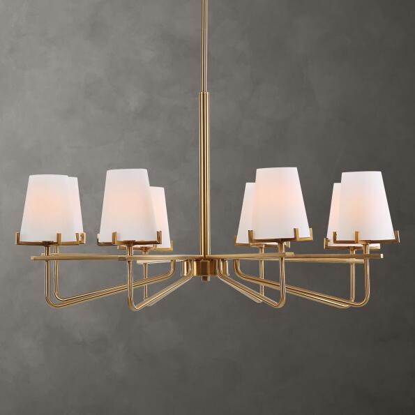 Uttermost Lassen 8 Light Brass Chandelier
