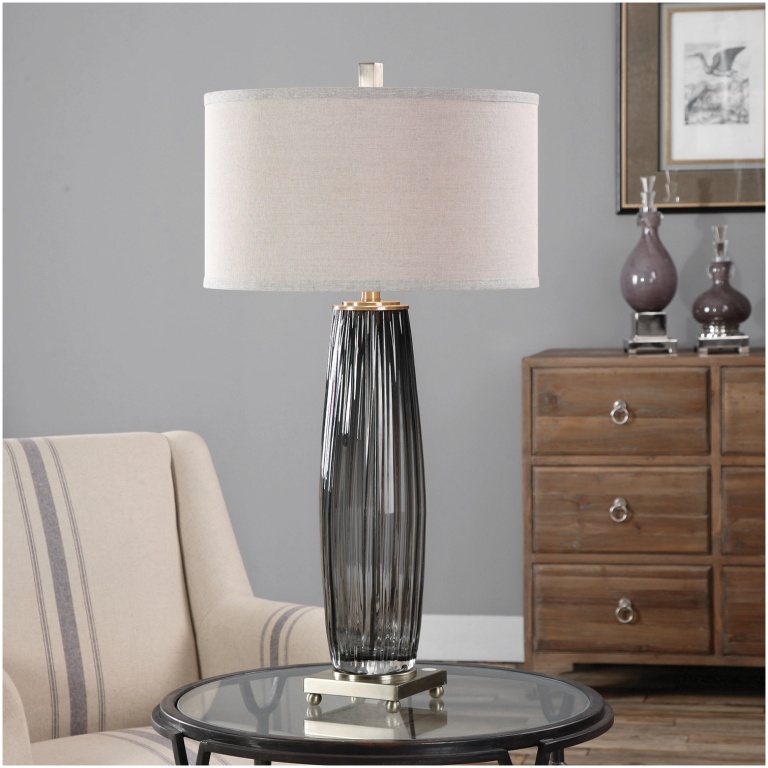 Uttermost Vilminore Gray Glass Table Lamp