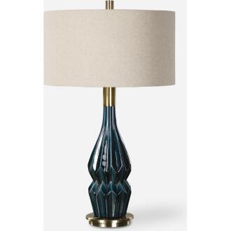 Prussian-Blue Ceramic Lamps