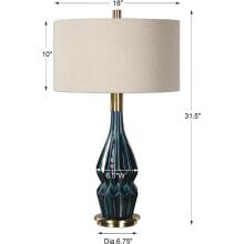 Prussian-Blue Ceramic Lamps