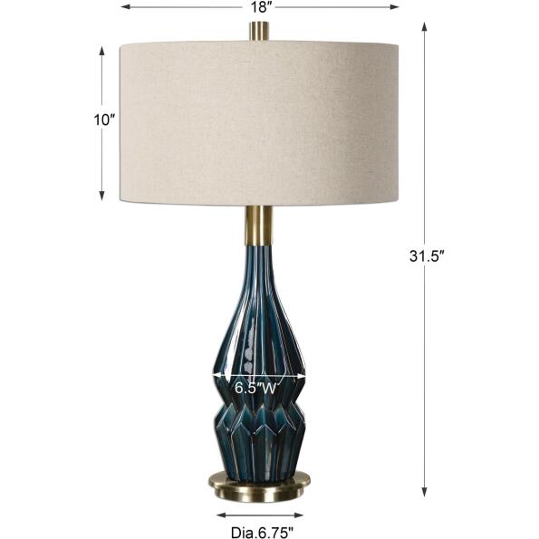 Prussian Blue Ceramic Lamp