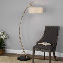 Vardar-Curved Brass Floor Lamp