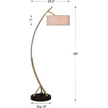 Vardar-Curved Brass Floor Lamp