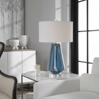 Uttermost Pescara Teal-Gray Glass Lamp