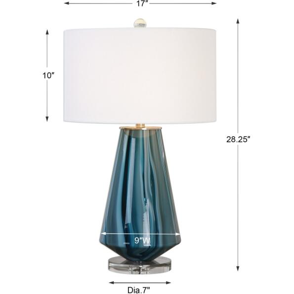 Pescara Teal-Gray Glass Lamp