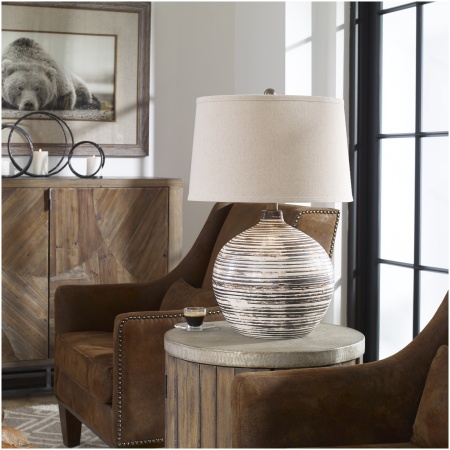 Uttermost Bloxom Mocha Ivory Lamp