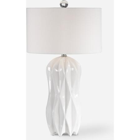 Malena-Glossy White Table Lamp