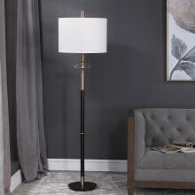 Maud-Maud Aged Black Floor Lamp