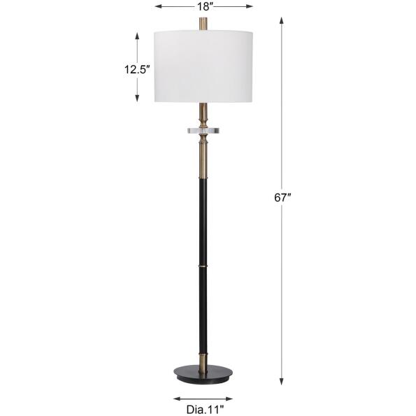 Maud Aged Black Floor Lamp