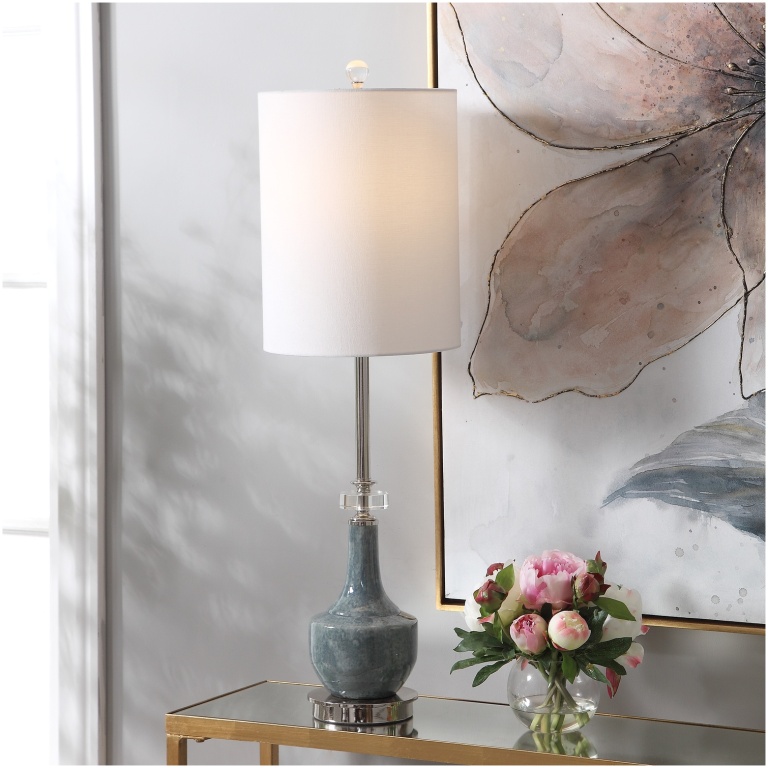 Uttermost Piers Mottled Blue Buffet Lamp