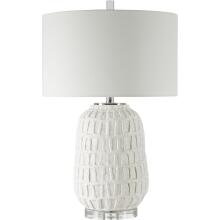 Caelina-Textured White Table Lamp