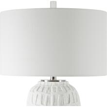 Caelina-Textured White Table Lamp