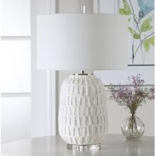 Caelina-Textured White Table Lamp