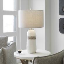 Comanche-White Crackle Table Lamp
