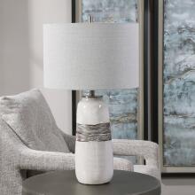 Comanche-White Crackle Table Lamp