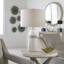 Comanche-White Crackle Table Lamp