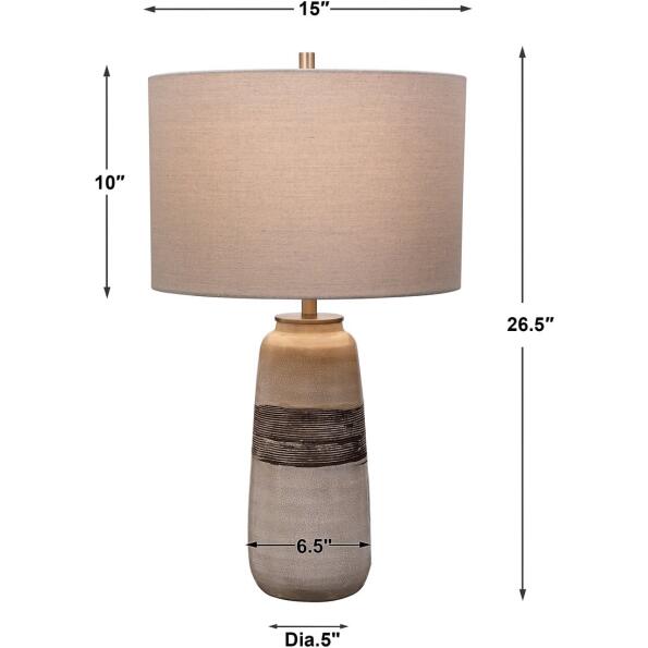 Comanche White Crackle Table Lamp