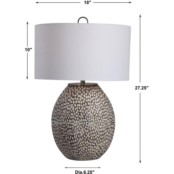 Cyprien Gray White Table Lamp