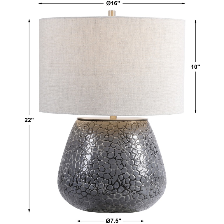 Pebbles Metallic Gray Table Lamp