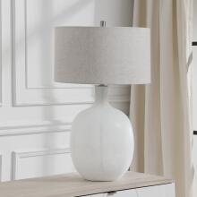 Whiteout-White Mottled Glass Table Lamp