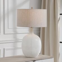 Whiteout-White Mottled Glass Table Lamp