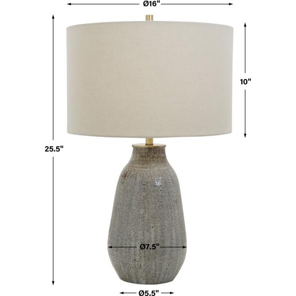 Monacan Gray Textured Table Lamp