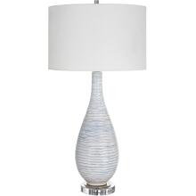 Clariot-Ribbed Blue Table Lamp