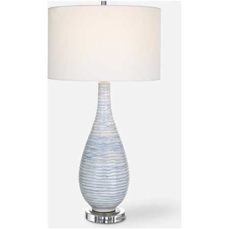 Clariot-Ribbed Blue Table Lamp