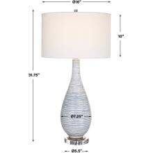 Clariot-Ribbed Blue Table Lamp