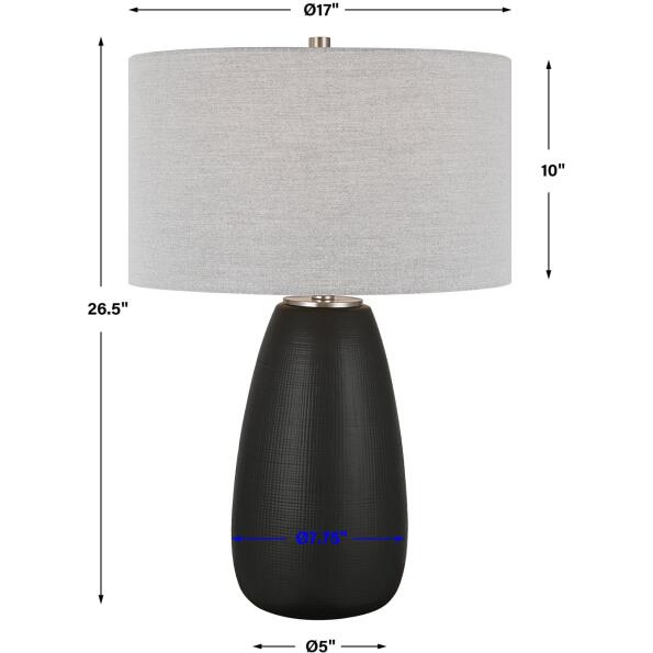 Twilight Satin Black Table Lamp