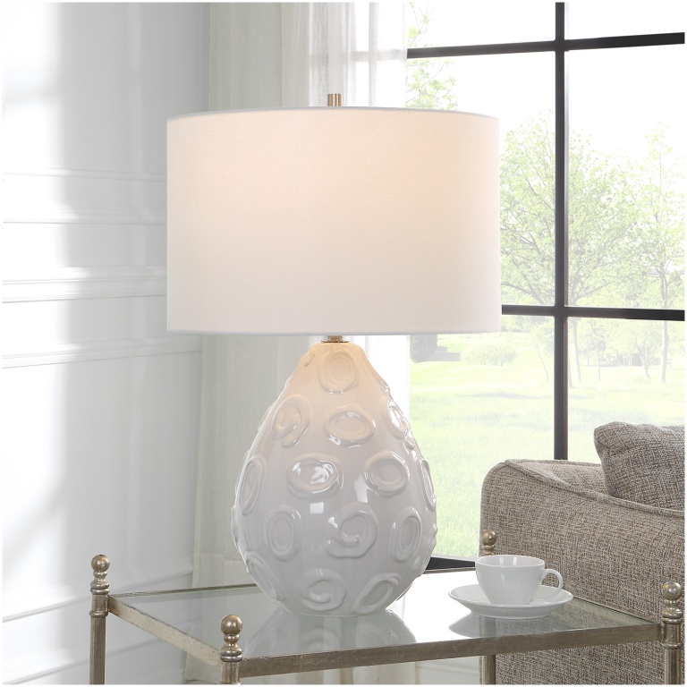 Uttermost Loop White Glaze Table Lamp