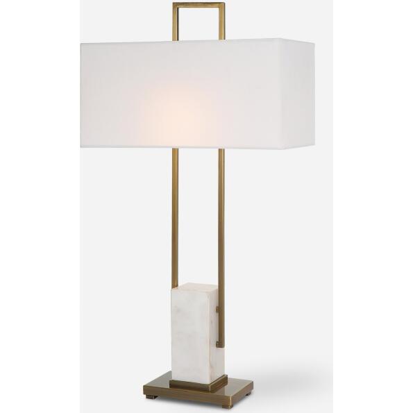 Column-White Marble Table Lamp
