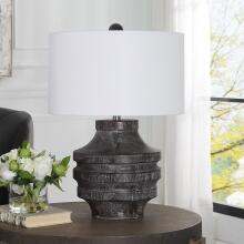 Timber-Carved Wood Table Lamp