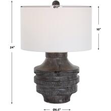 Timber-Carved Wood Table Lamp