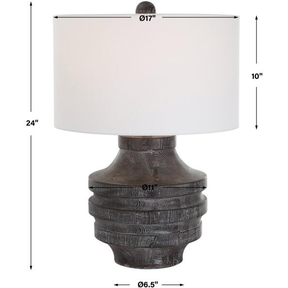 Timber Carved Wood Table Lamp
