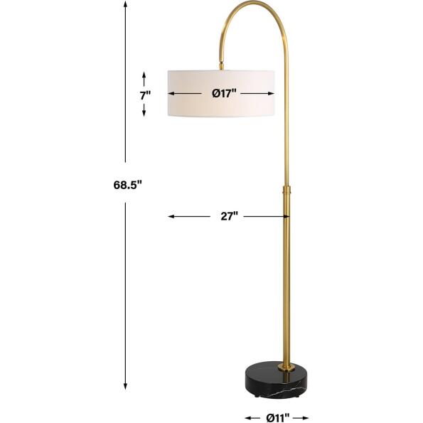 Huxford Brass Arch Floor Lamp