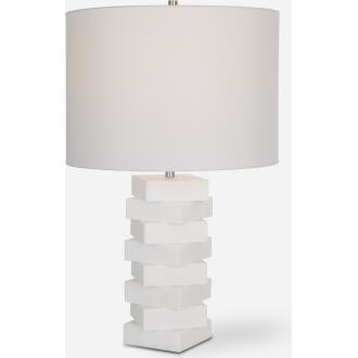 Ascent-White Geometric Table Lamp