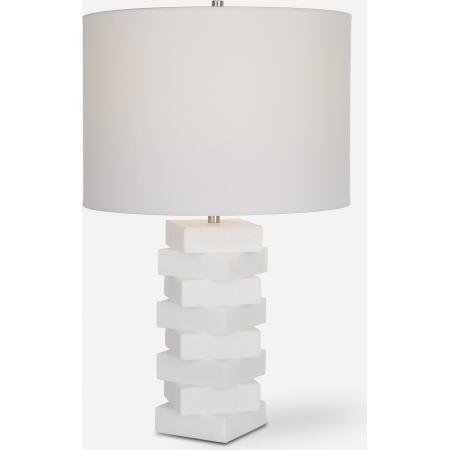 Ascent-White Geometric Table Lamp