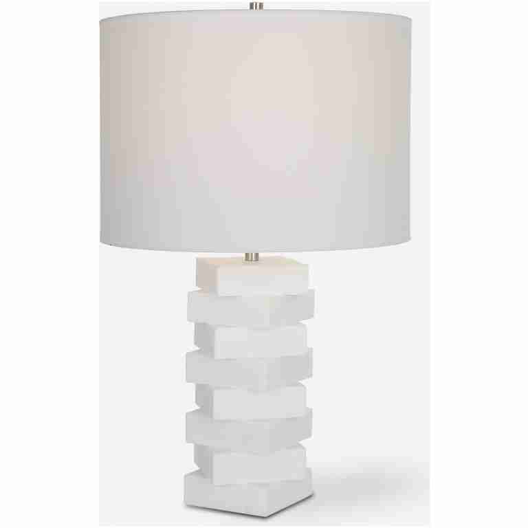 Ascent-White Geometric Table Lamp