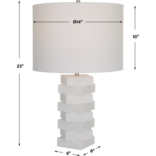 Ascent White Geometric Table Lamp