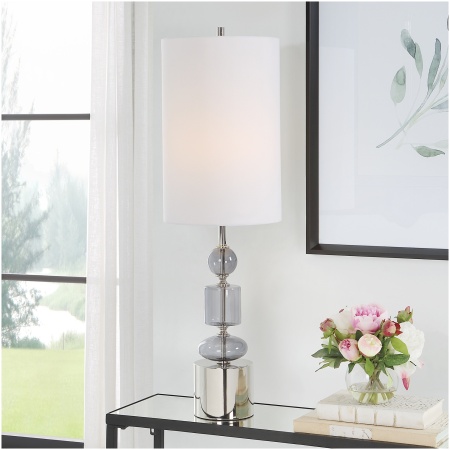 Uttermost Stratus Gray Glass Buffet Lamp