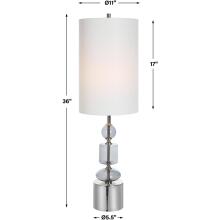 Stratus-Gray Glass Buffet Lamp